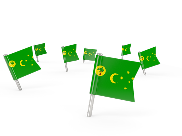 Square flag pins. Download flag icon of Cocos Islands at PNG format
