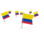 Colombia. Square flag pins. Download icon.