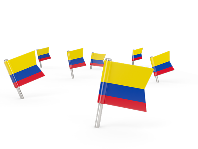 Квадратные флажки. Скачать флаг. Колумбия