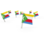 Comoros. Square flag pins. Download icon.