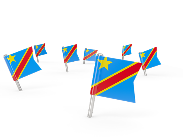 Квадратные флажки. Скачать флаг. Демократическая Республика Конго
