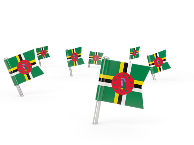 Square flag pins. Download flag icon of Dominica at PNG format