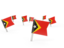 East Timor. Square flag pins. Download icon.