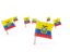 Ecuador. Square flag pins. Download icon.