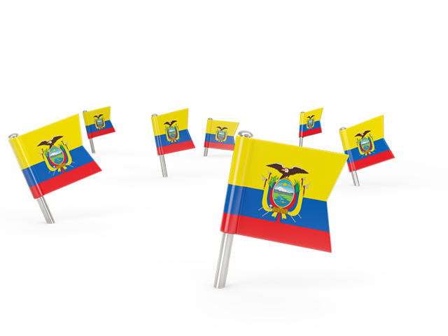 Square flag pins. Download flag icon of Ecuador at PNG format