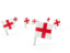 England. Square flag pins. Download icon.