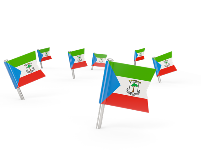 Квадратные флажки. Скачать флаг. Экваториальная Гвинея