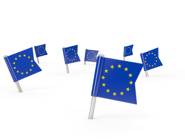 Квадратные флажки. Скачать флаг. Европейский союз