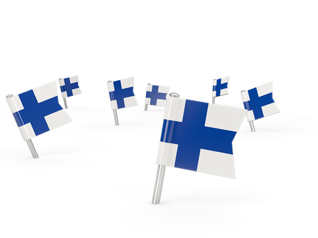 Квадратные флажки. Скачать флаг. Финляндия