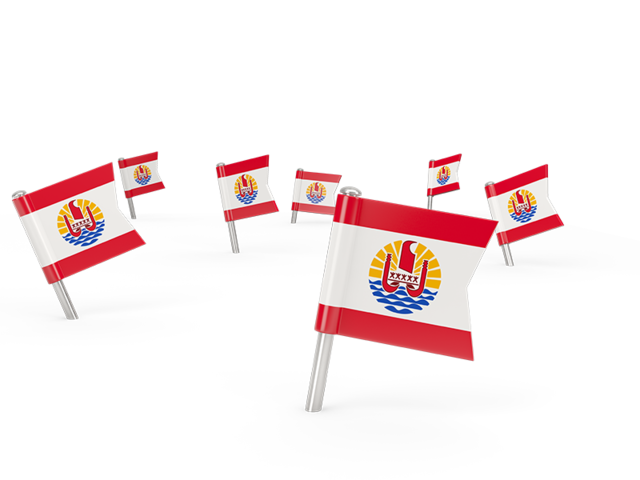 Квадратные флажки. Скачать флаг. Французская Полинезия