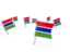 Gambia. Square flag pins. Download icon.