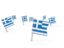 Greece. Square flag pins. Download icon.