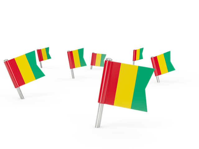 Квадратные флажки. Скачать флаг. Гвинея