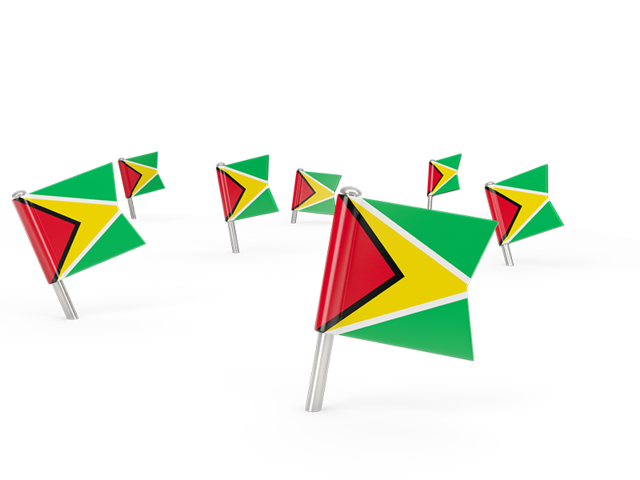 Квадратные флажки. Скачать флаг. Гайана