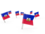 Haiti. Square flag pins. Download icon.