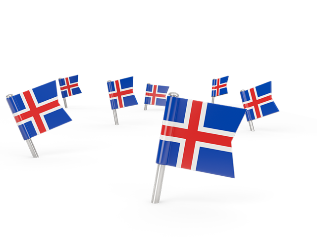 Square flag pins. Download flag icon of Iceland at PNG format