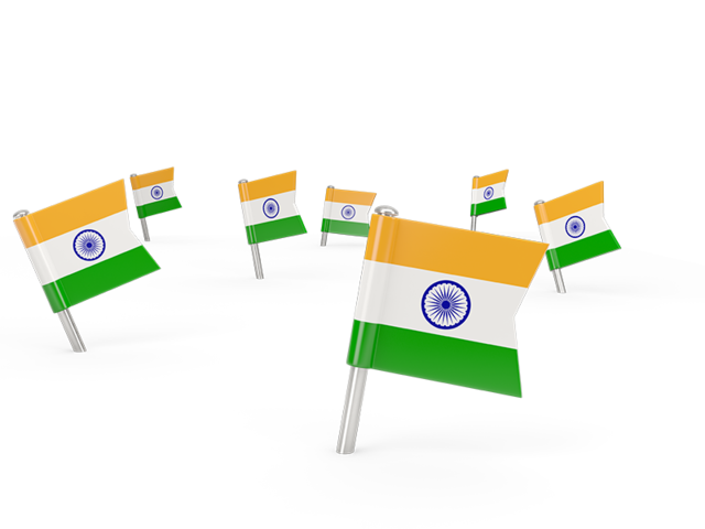 Квадратные флажки. Скачать флаг. Индия