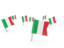 Italy. Square flag pins. Download icon.