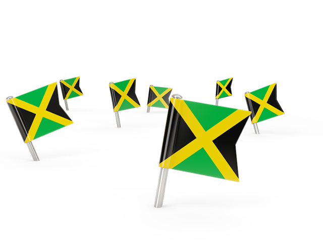 Квадратные флажки. Скачать флаг. Ямайка