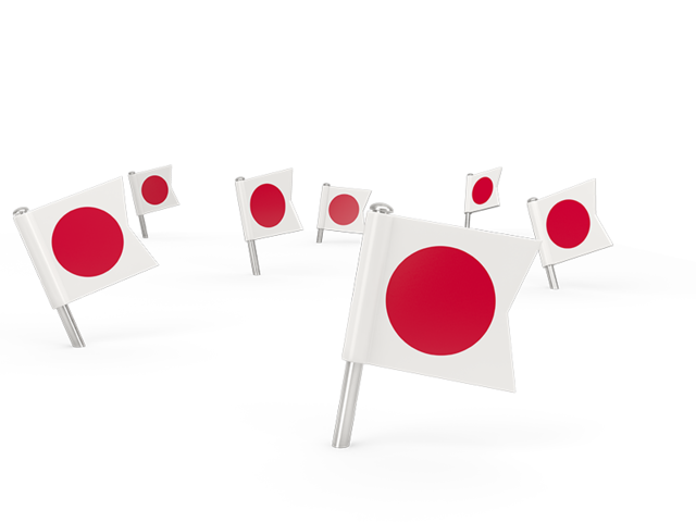 Квадратные флажки. Скачать флаг. Япония