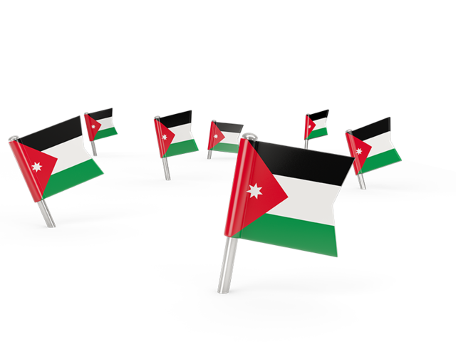 Квадратные флажки. Скачать флаг. Иордания