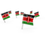 Kenya. Square flag pins. Download icon.