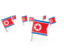 North Korea. Square flag pins. Download icon.