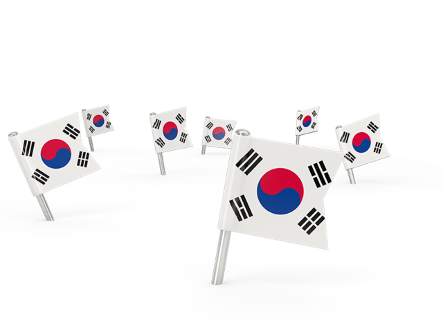 Квадратные флажки. Скачать флаг. Южная Корея