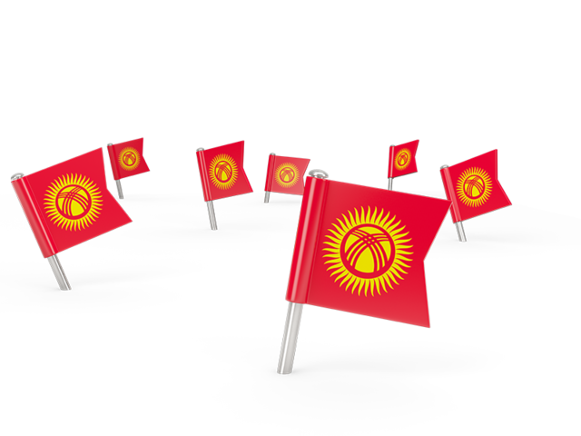 Square flag pins. Download flag icon of Kyrgyzstan at PNG format