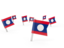 Laos. Square flag pins. Download icon.