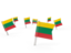 Lithuania. Square flag pins. Download icon.