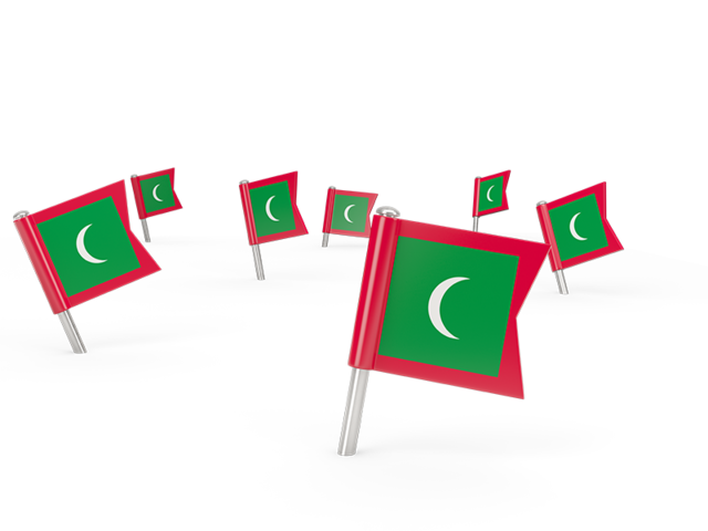 Квадратные флажки. Скачать флаг. Мальдивы