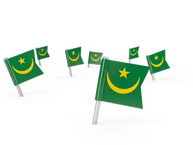 Квадратные флажки. Скачать флаг. Мавритания
