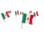 Mexico. Square flag pins. Download icon.