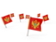 Черногория. Квадратные флажки. Скачать иллюстрацию.
