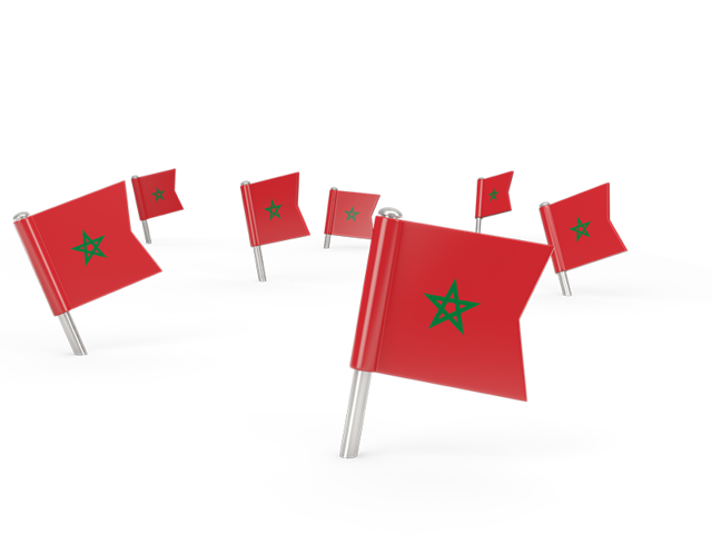 Квадратные флажки. Скачать флаг. Марокко