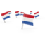 Netherlands. Square flag pins. Download icon.