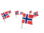 Norway. Square flag pins. Download icon.