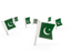 Pakistan. Square flag pins. Download icon.