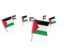 Palestinian territories. Square flag pins. Download icon.