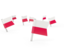 Poland. Square flag pins. Download icon.