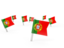 Portugal. Square flag pins. Download icon.