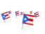 Puerto Rico. Square flag pins. Download icon.