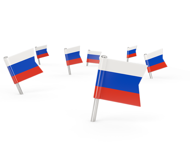 Квадратные флажки. Скачать флаг. Россия
