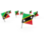 Saint Kitts and Nevis. Square flag pins. Download icon.