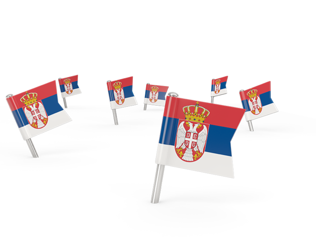 Square flag pins. Download flag icon of Serbia at PNG format