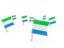 Sierra Leone. Square flag pins. Download icon.