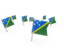 Solomon Islands. Square flag pins. Download icon.