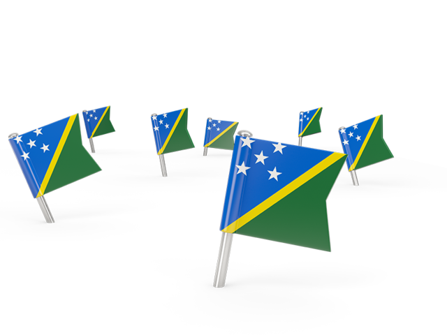Квадратные флажки. Скачать флаг. Соломоновы Острова