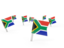 South Africa. Square flag pins. Download icon.